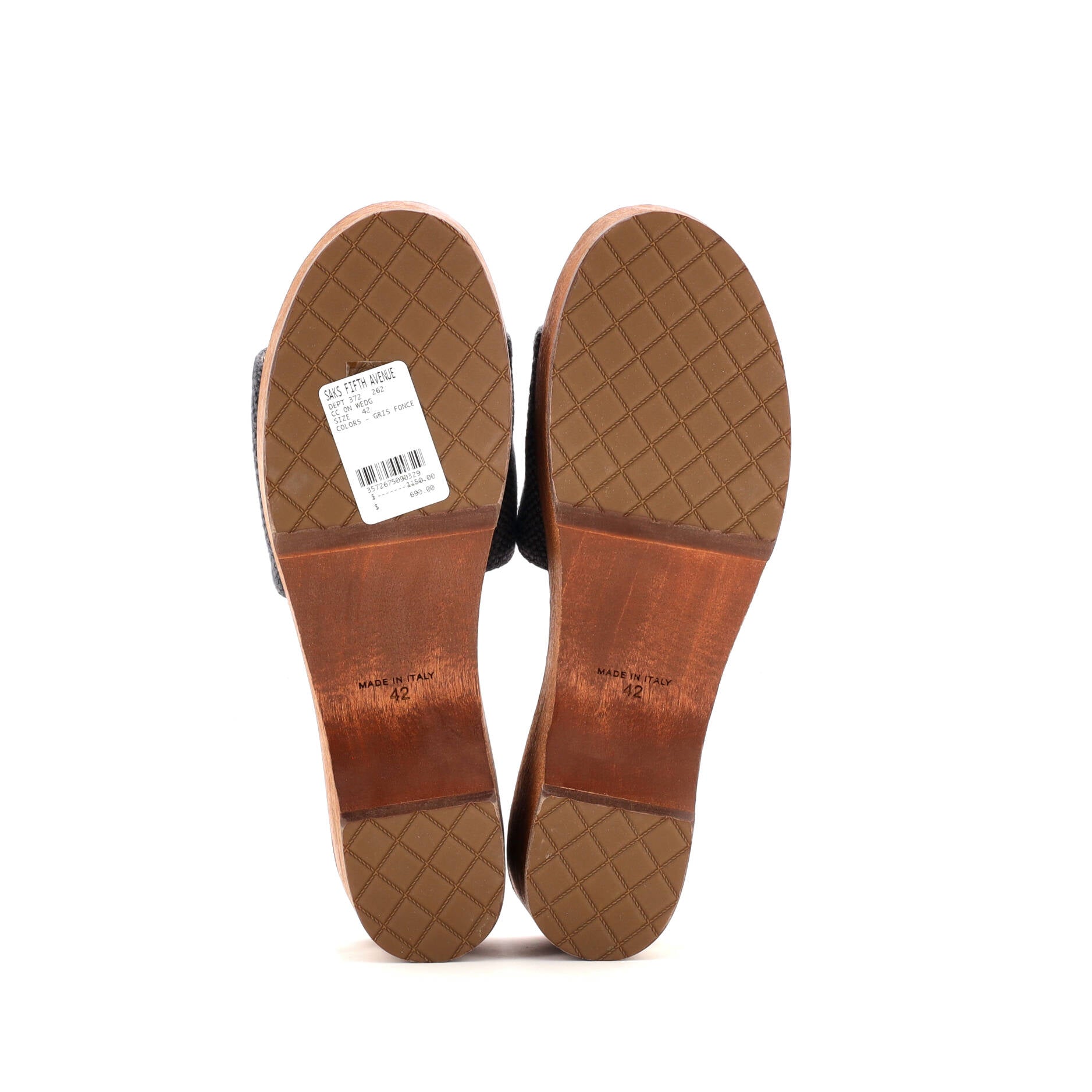 Women's CC Mule Sandals Canvas and Wood