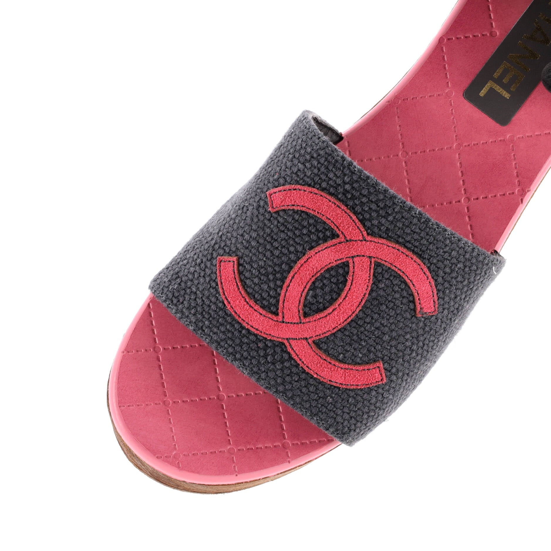 Women's CC Mule Sandals Canvas and Wood