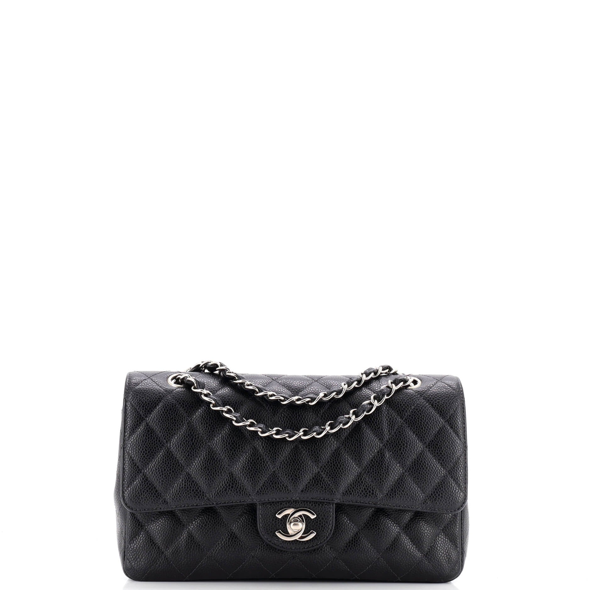 Classic Double Flap Bag Quilted Caviar Medium