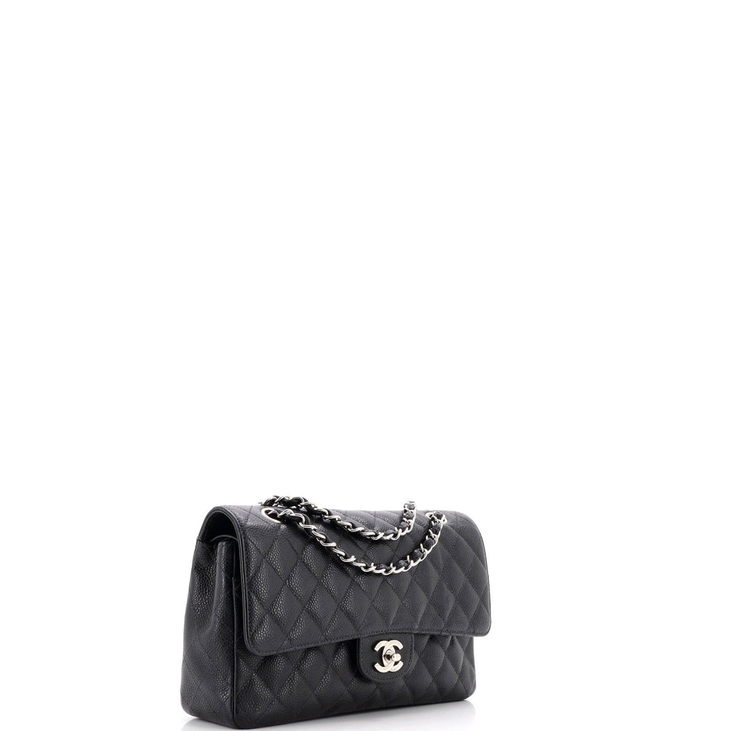 Classic Double Flap Bag Quilted Caviar Medium