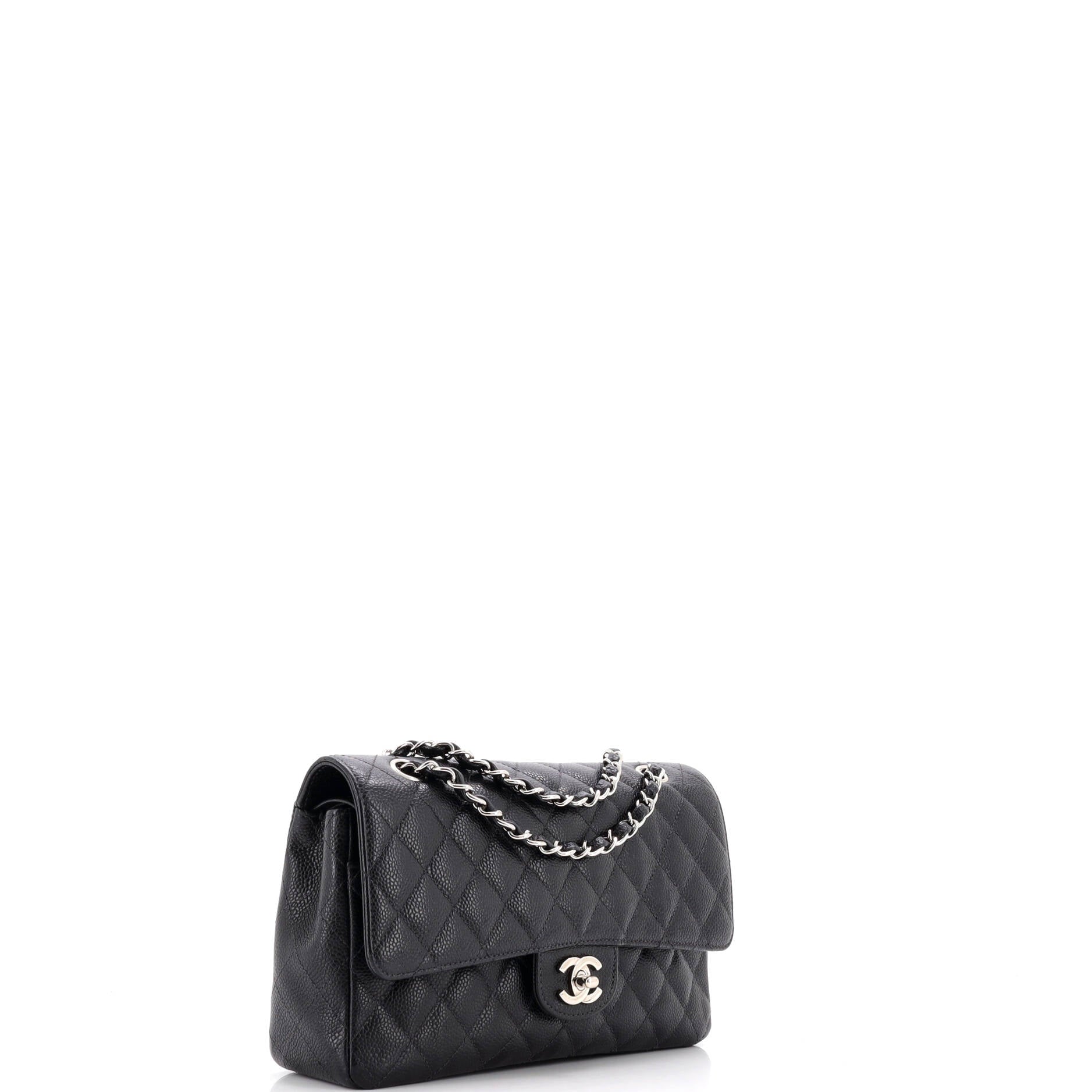 Classic Double Flap Bag Quilted Caviar Medium