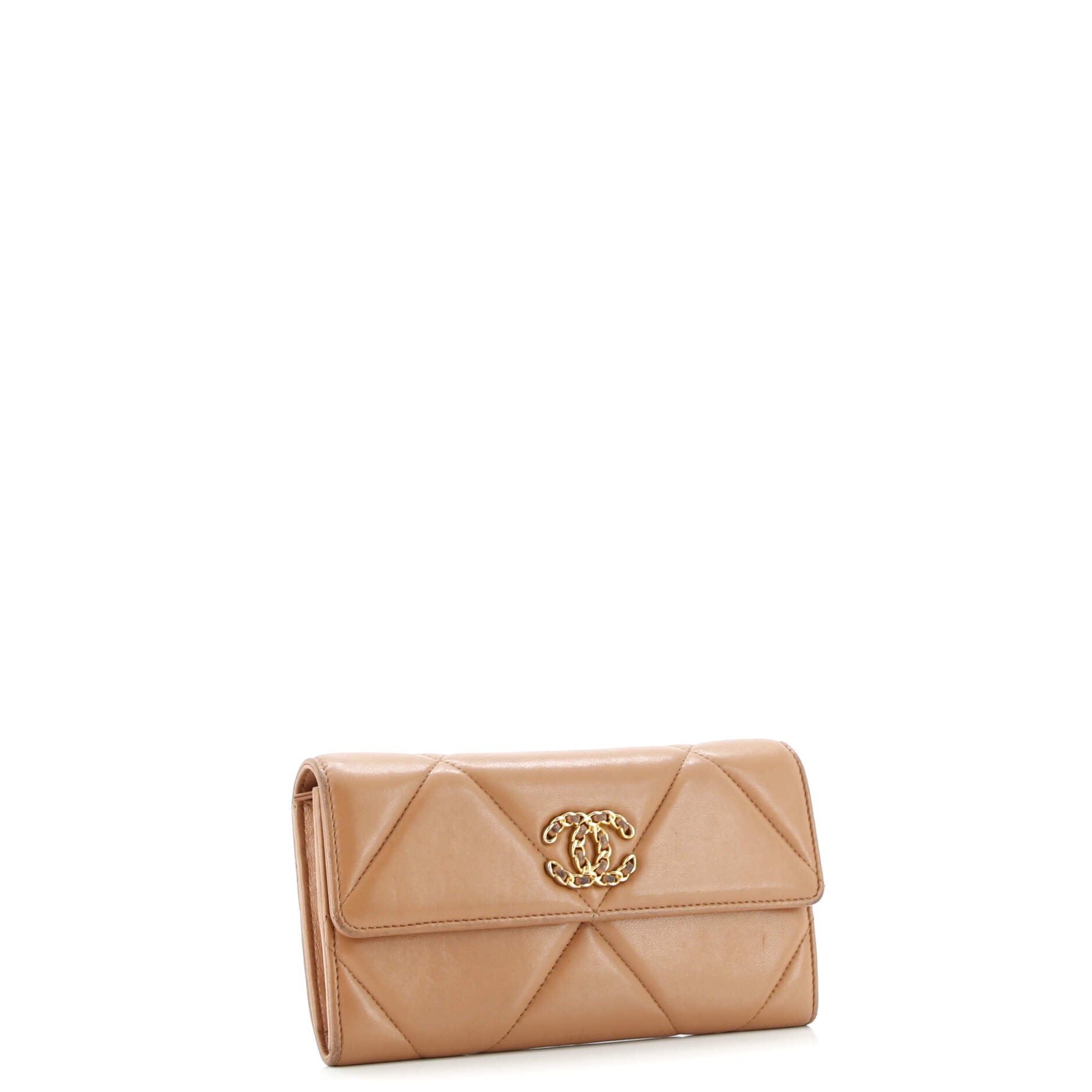 19 Flap Wallet Quilted Lambskin Long