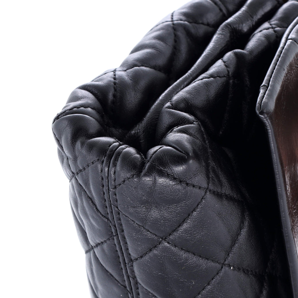 Soft Elegance Flap Bag Quilted Distressed Calfskin Medium