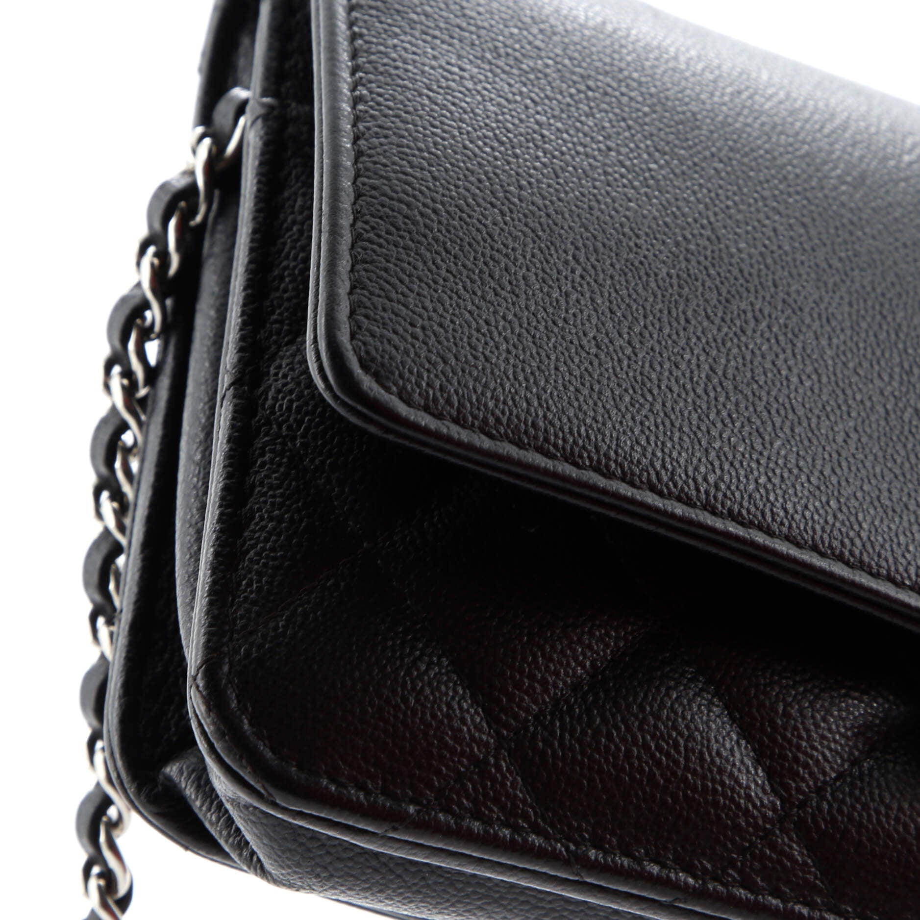 CC Box Wallet on Chain Quilted Caviar