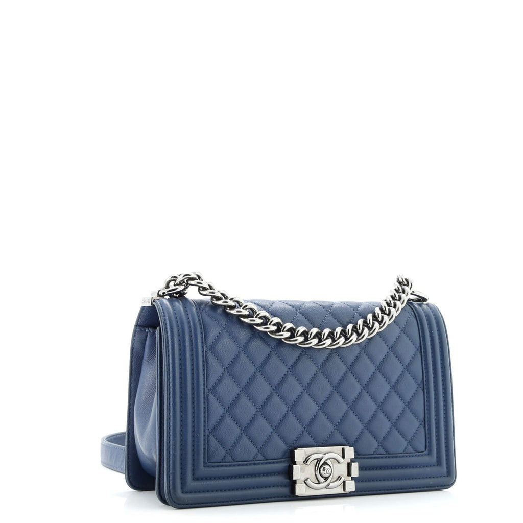 Boy Flap Bag Quilted Caviar Old Medium