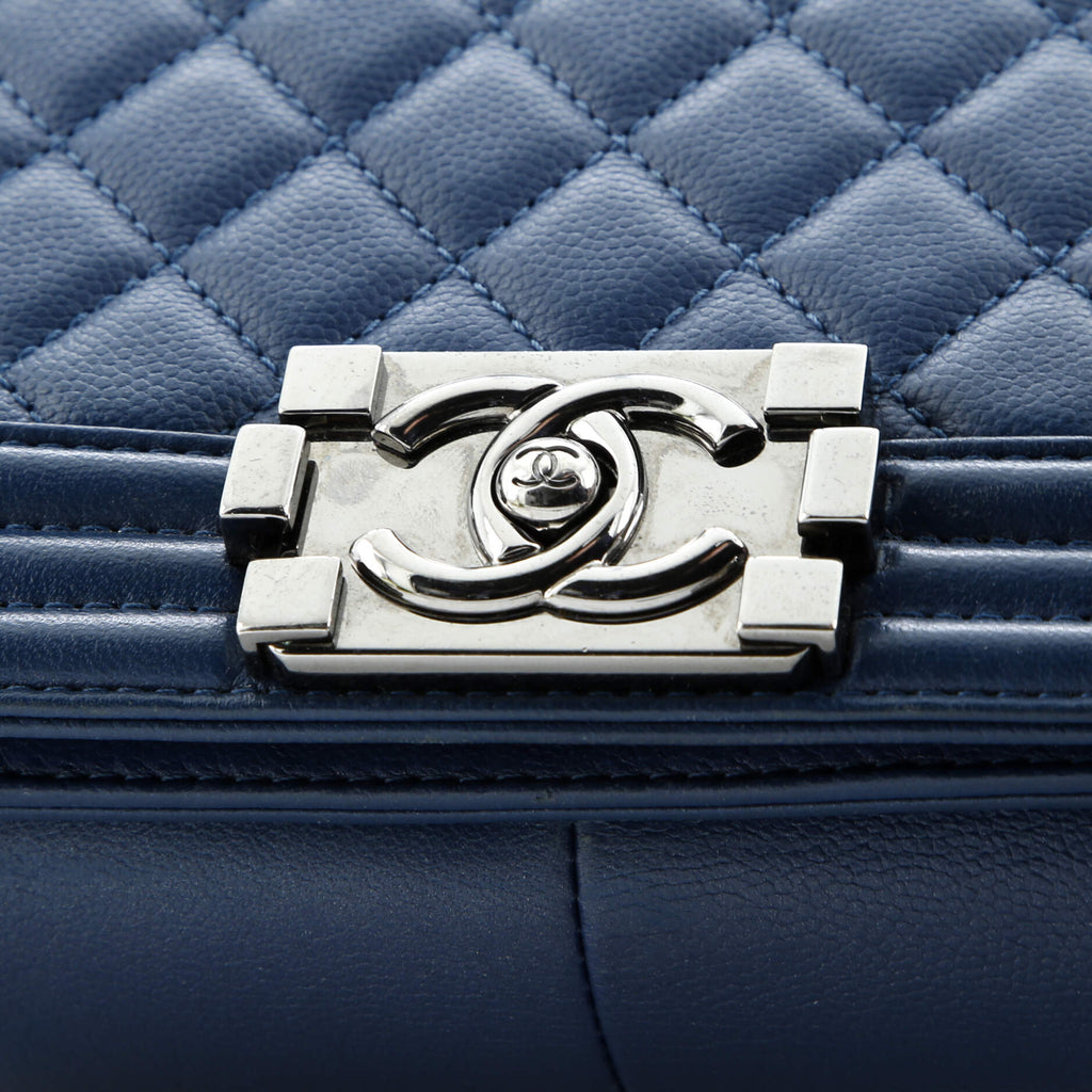 Boy Flap Bag Quilted Caviar Old Medium