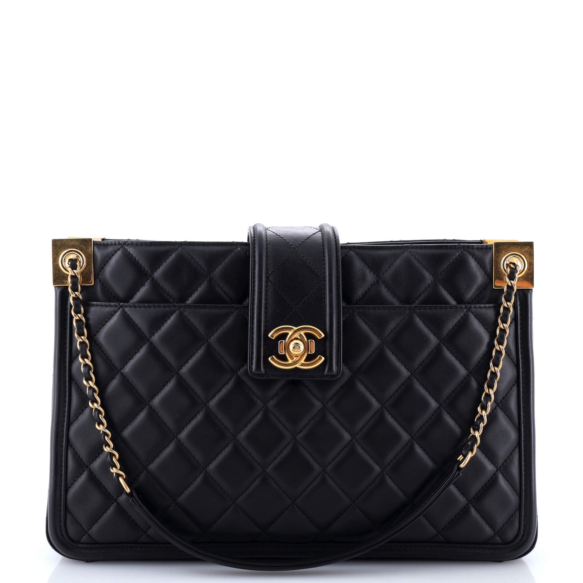 Elegant CC Tote Quilted Lambskin Large