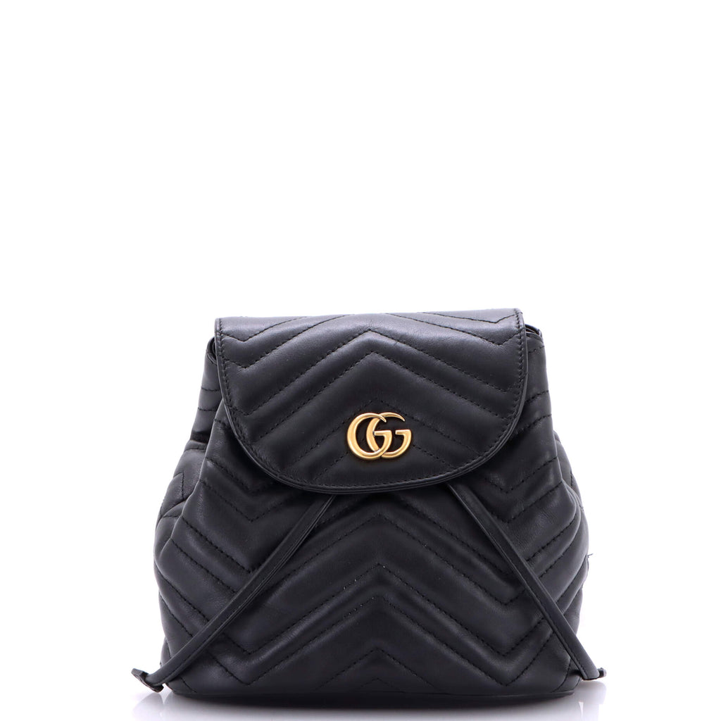 GG Marmont Drawstring Backpack Matelasse Leather Mini