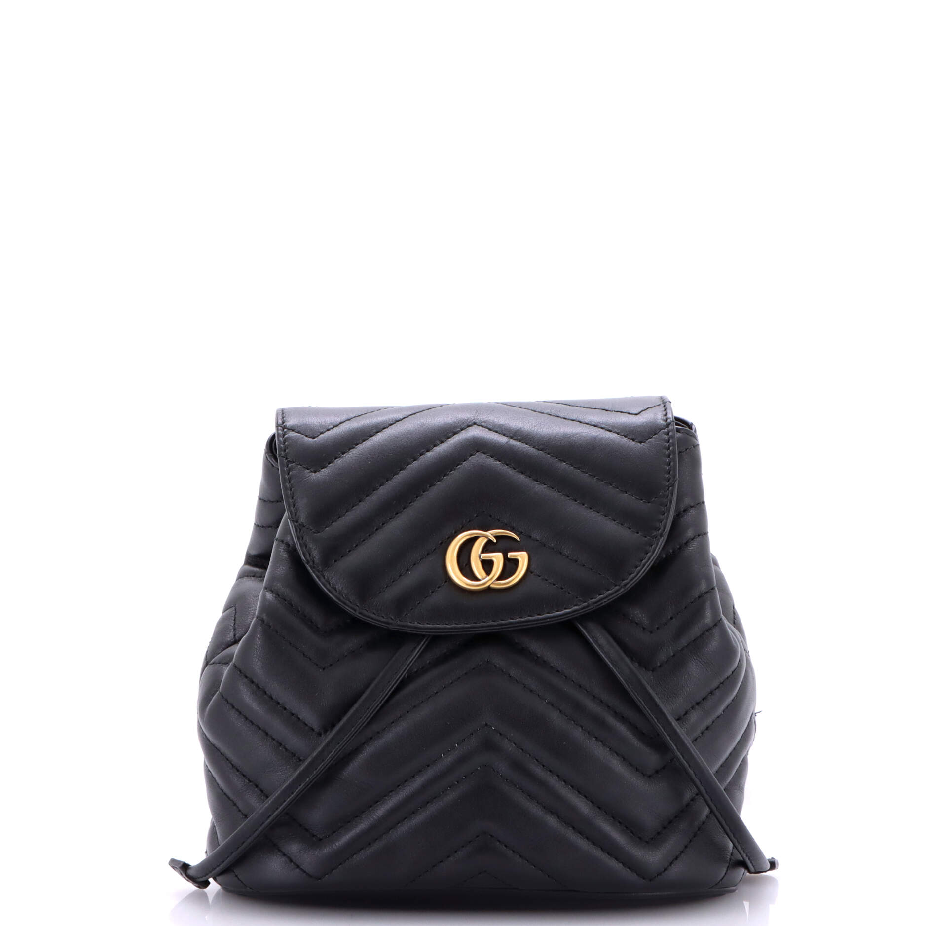 GG Marmont Drawstring Backpack Matelasse Leather Mini