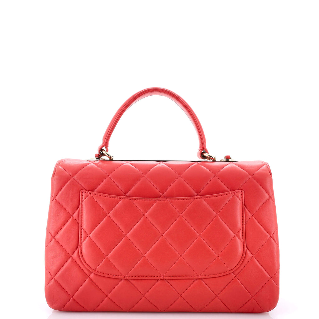 Trendy CC Top Handle Bag Quilted Lambskin Medium