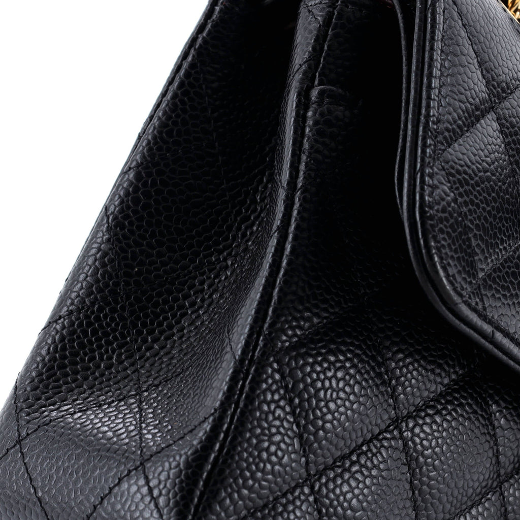 Classic Double Flap Bag Quilted Caviar Small