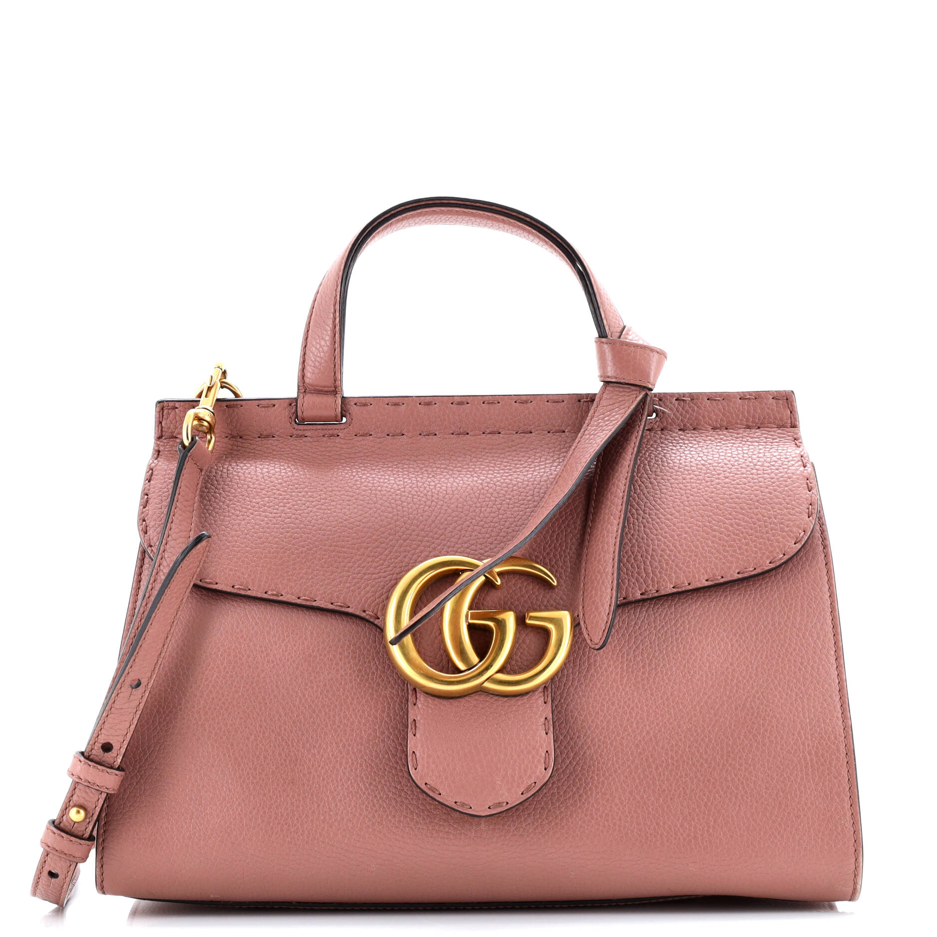 GG Marmont Top Handle Bag Leather Small