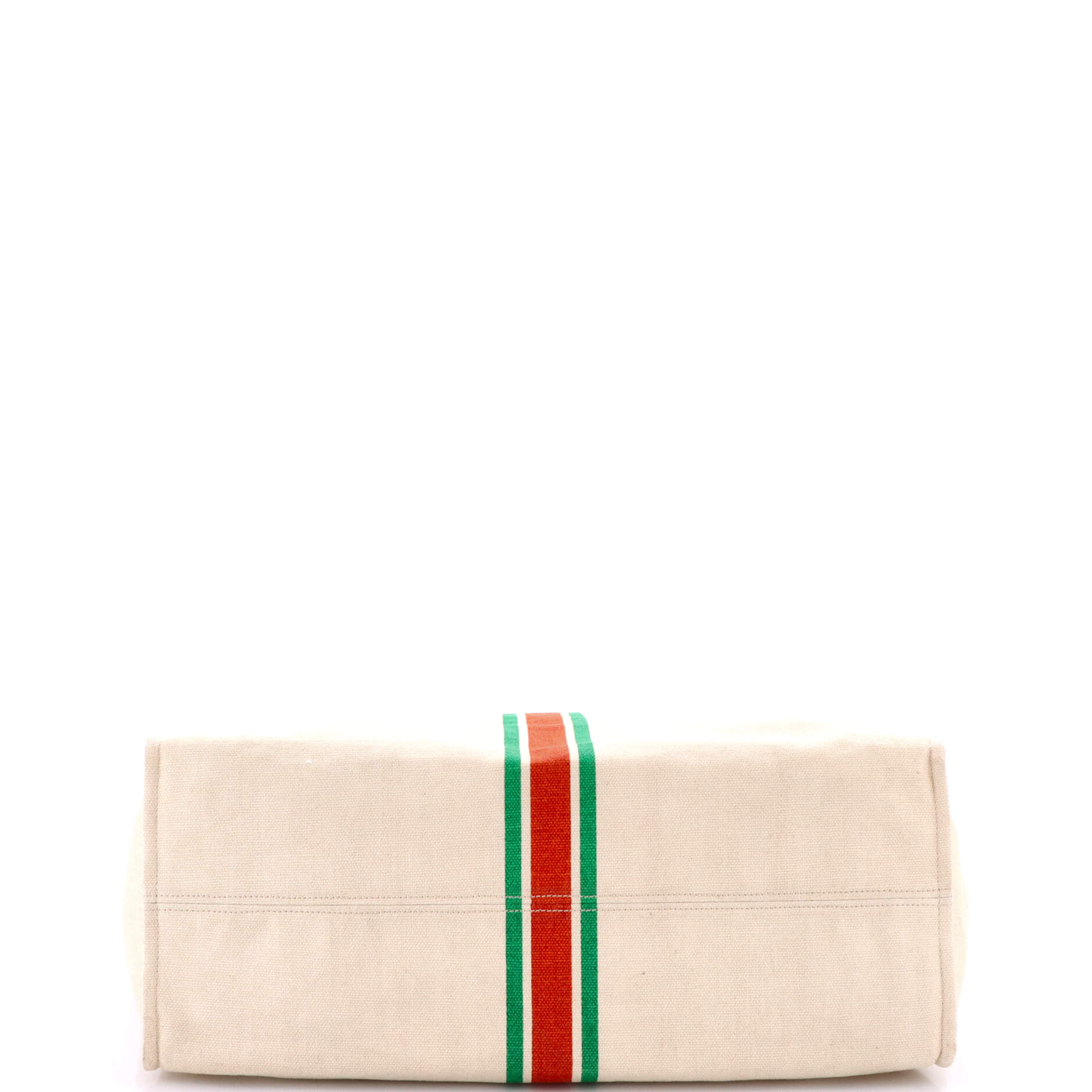 Foldable Web Tote Canvas with Leather Large