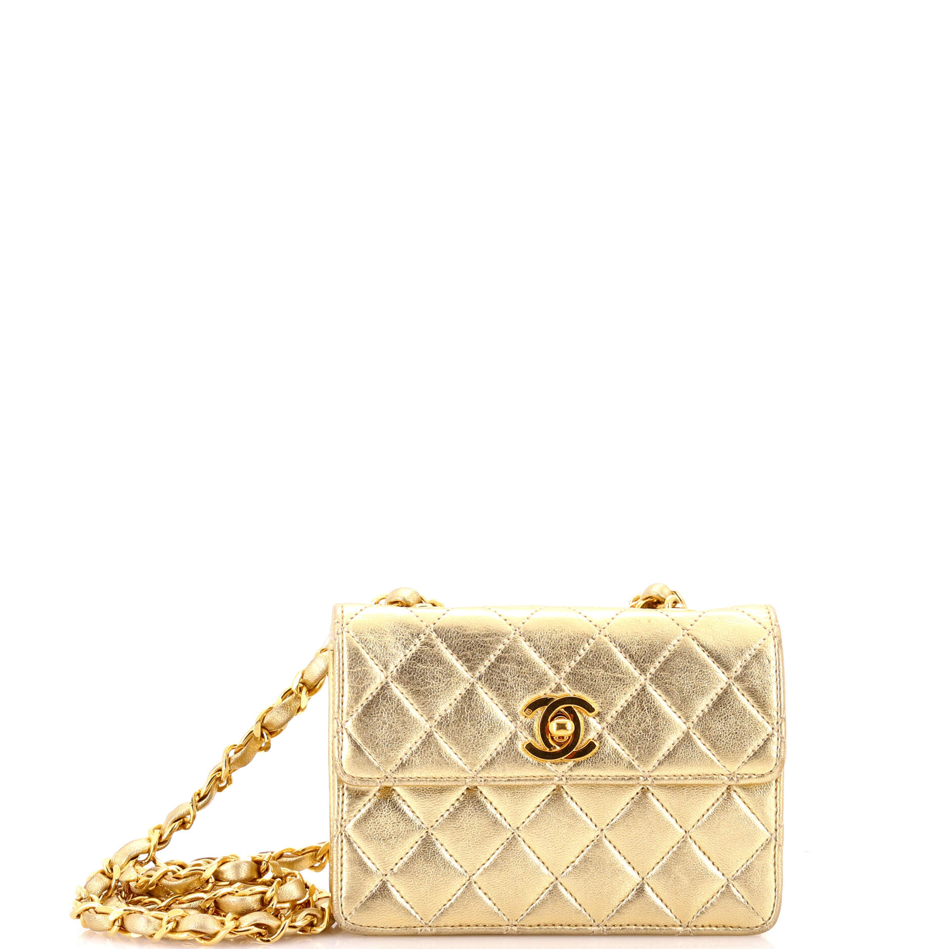 Vintage CC Chain Flap Bag Quilted Leather Extra Mini