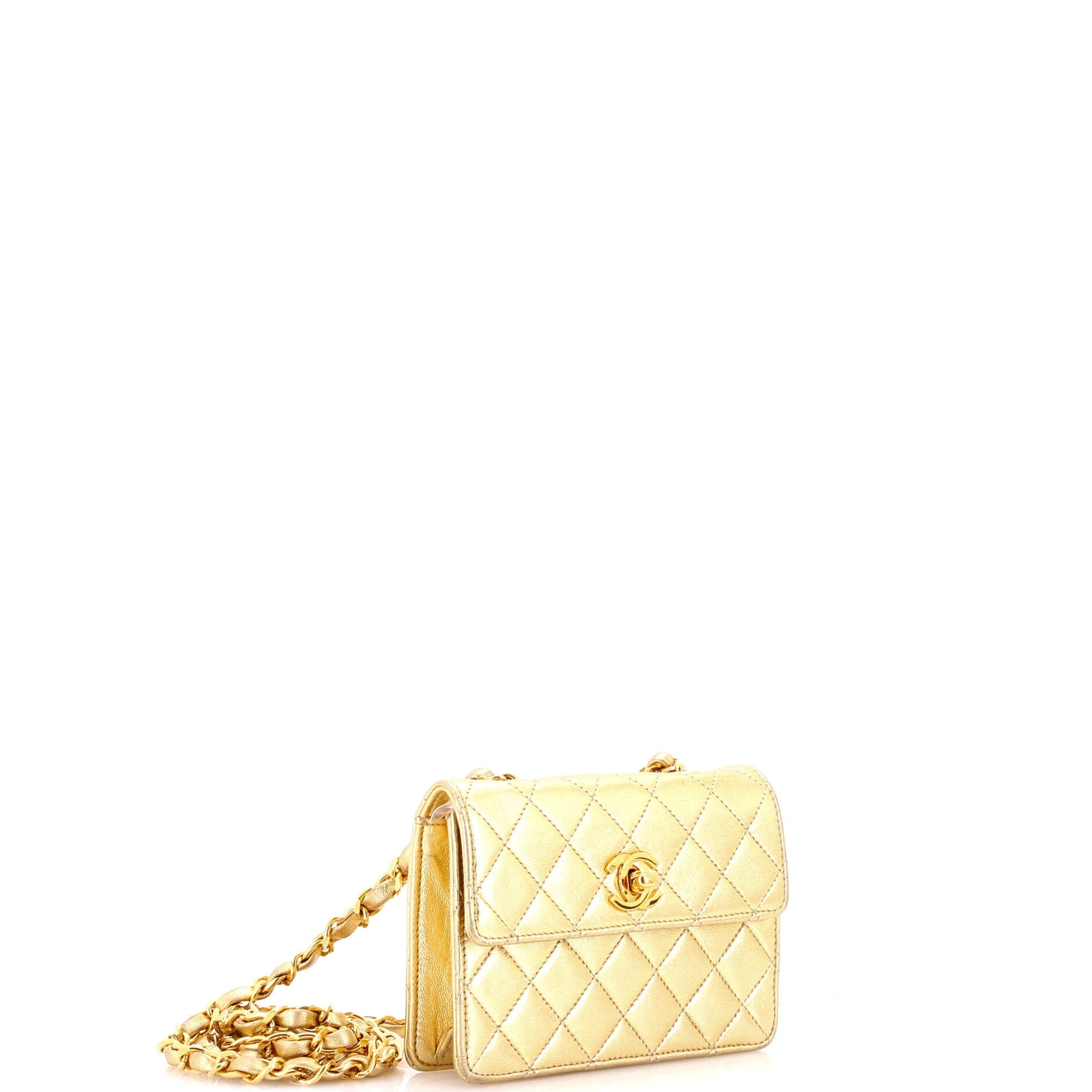 Vintage CC Chain Flap Bag Quilted Leather Extra Mini