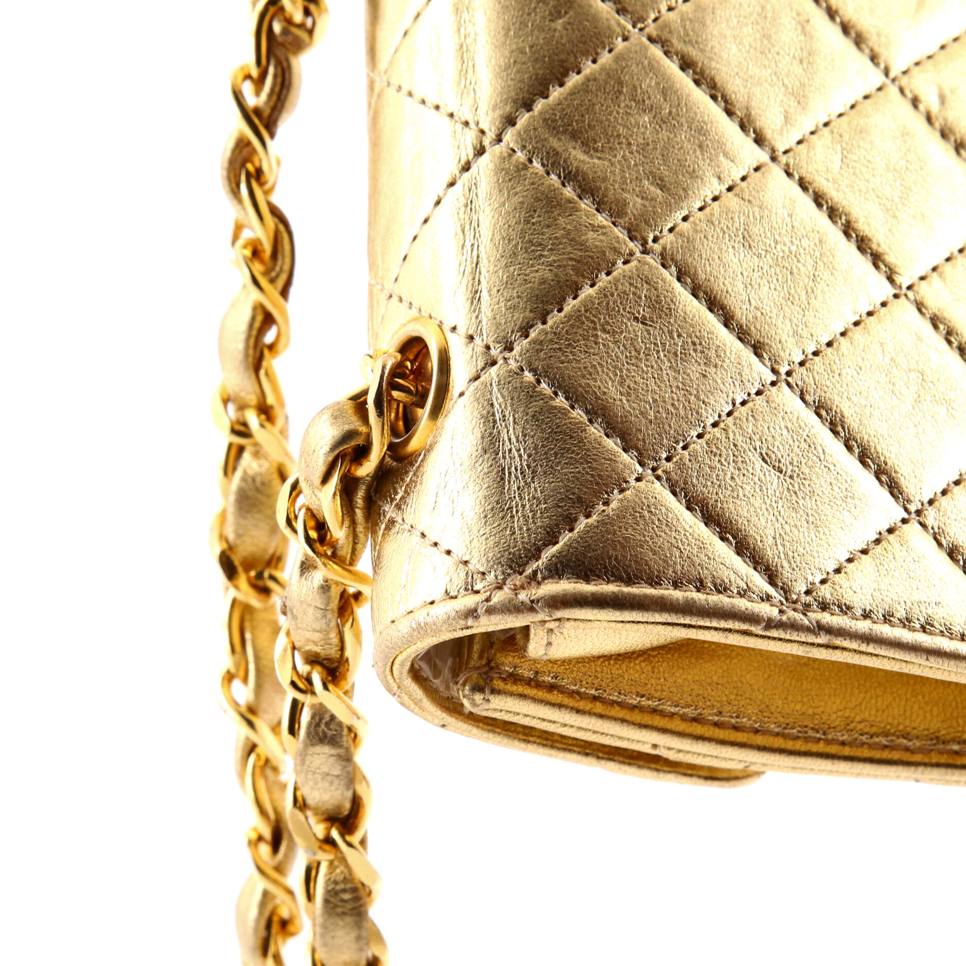 Vintage CC Chain Flap Bag Quilted Leather Extra Mini