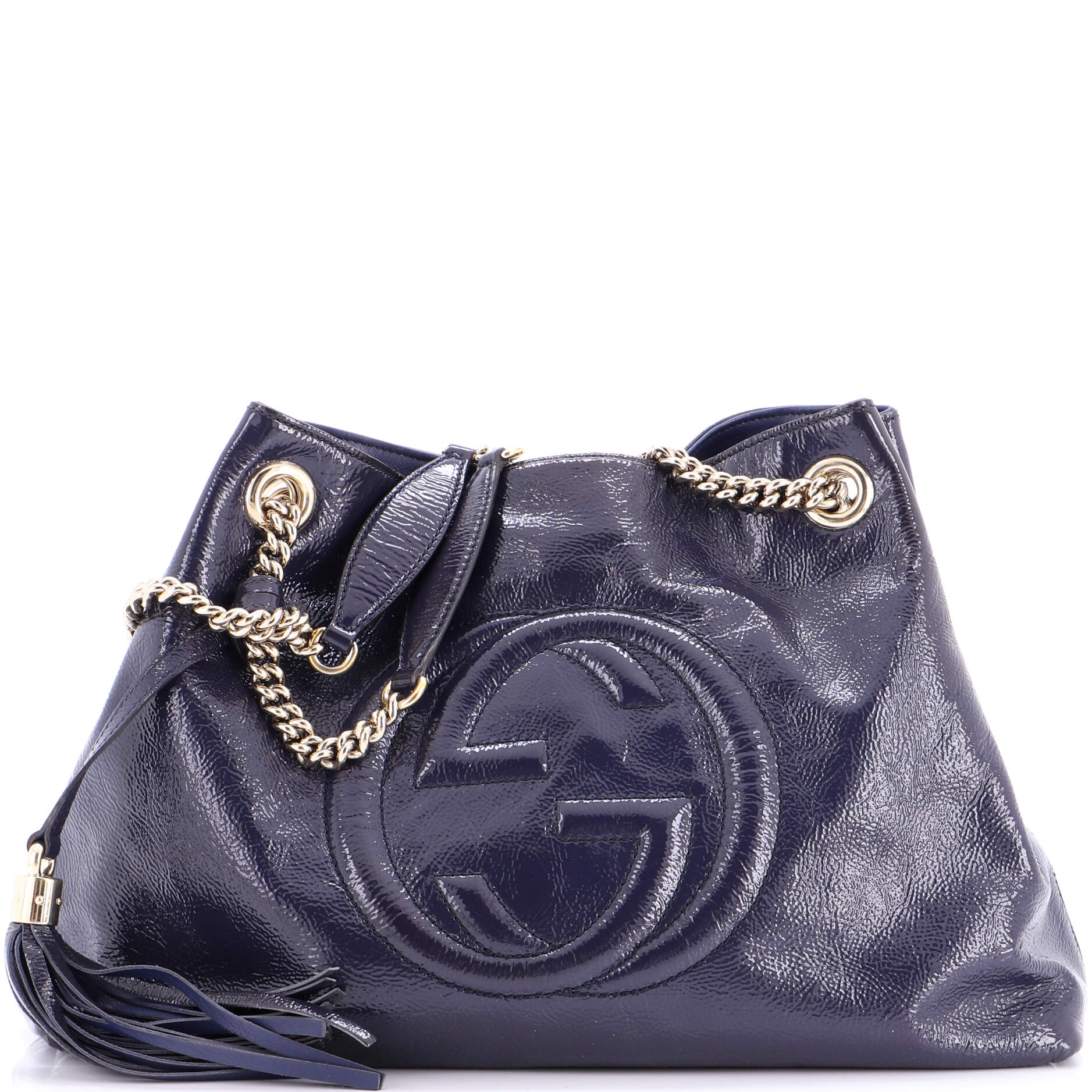 Soho Chain Strap Shoulder Bag Patent Medium