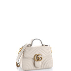 GG Marmont Top Handle Flap Bag Matelasse Leather Mini