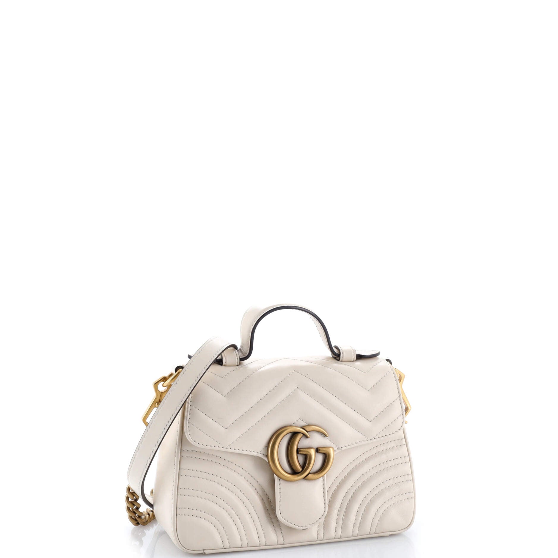 GG Marmont Top Handle Flap Bag Matelasse Leather Mini