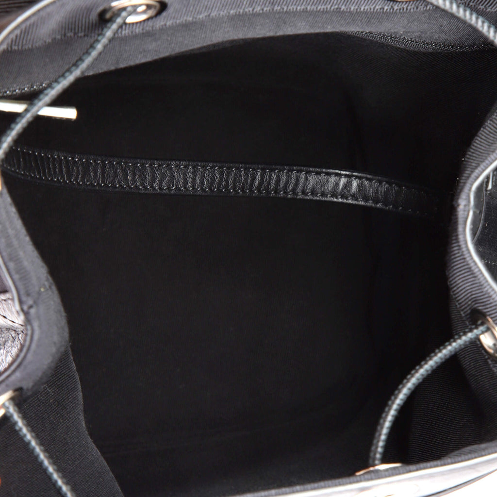 Drawstring CC Flap Backpack Quilted Aged Calfskin and Grosgrain Small