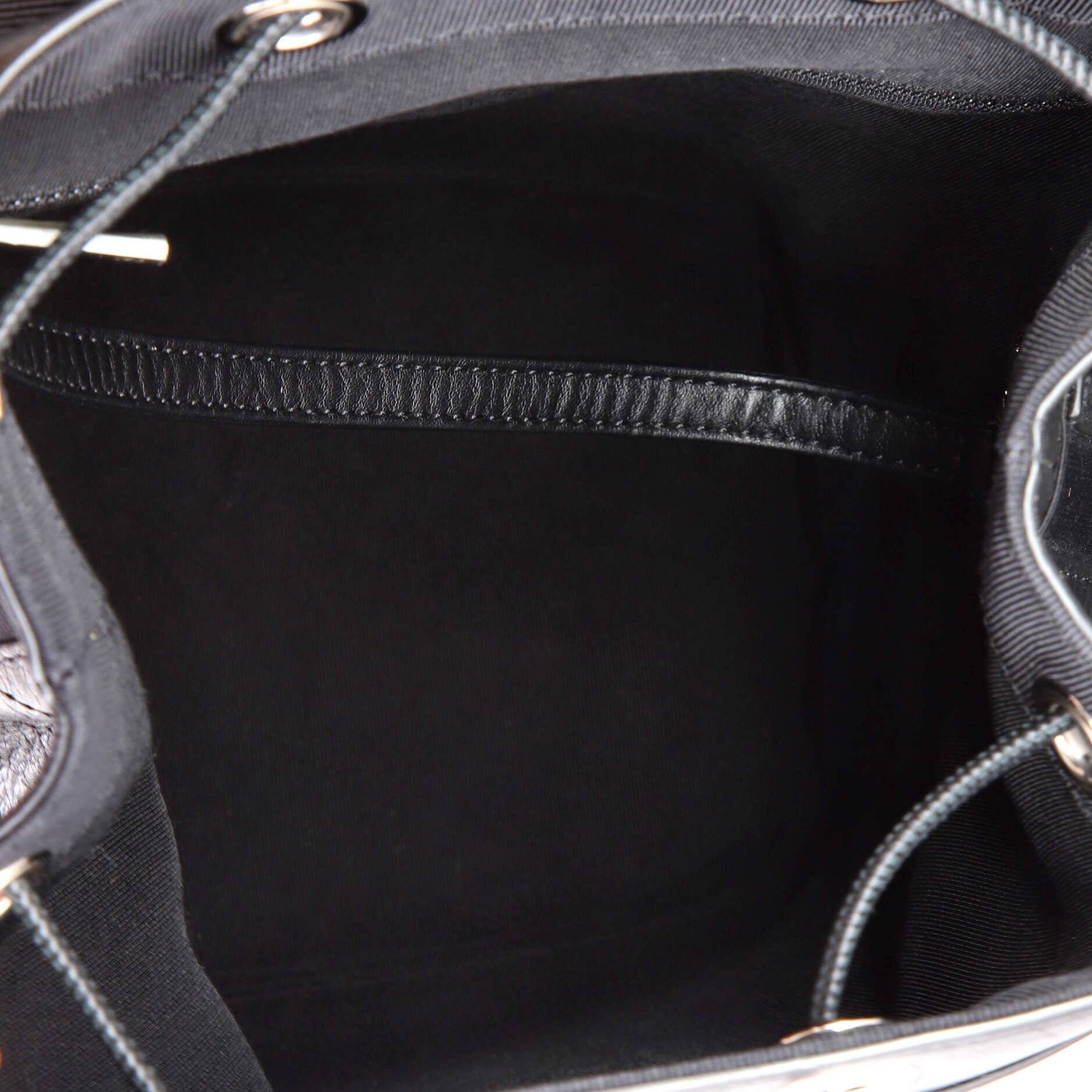 Drawstring CC Flap Backpack Quilted Aged Calfskin and Grosgrain Small