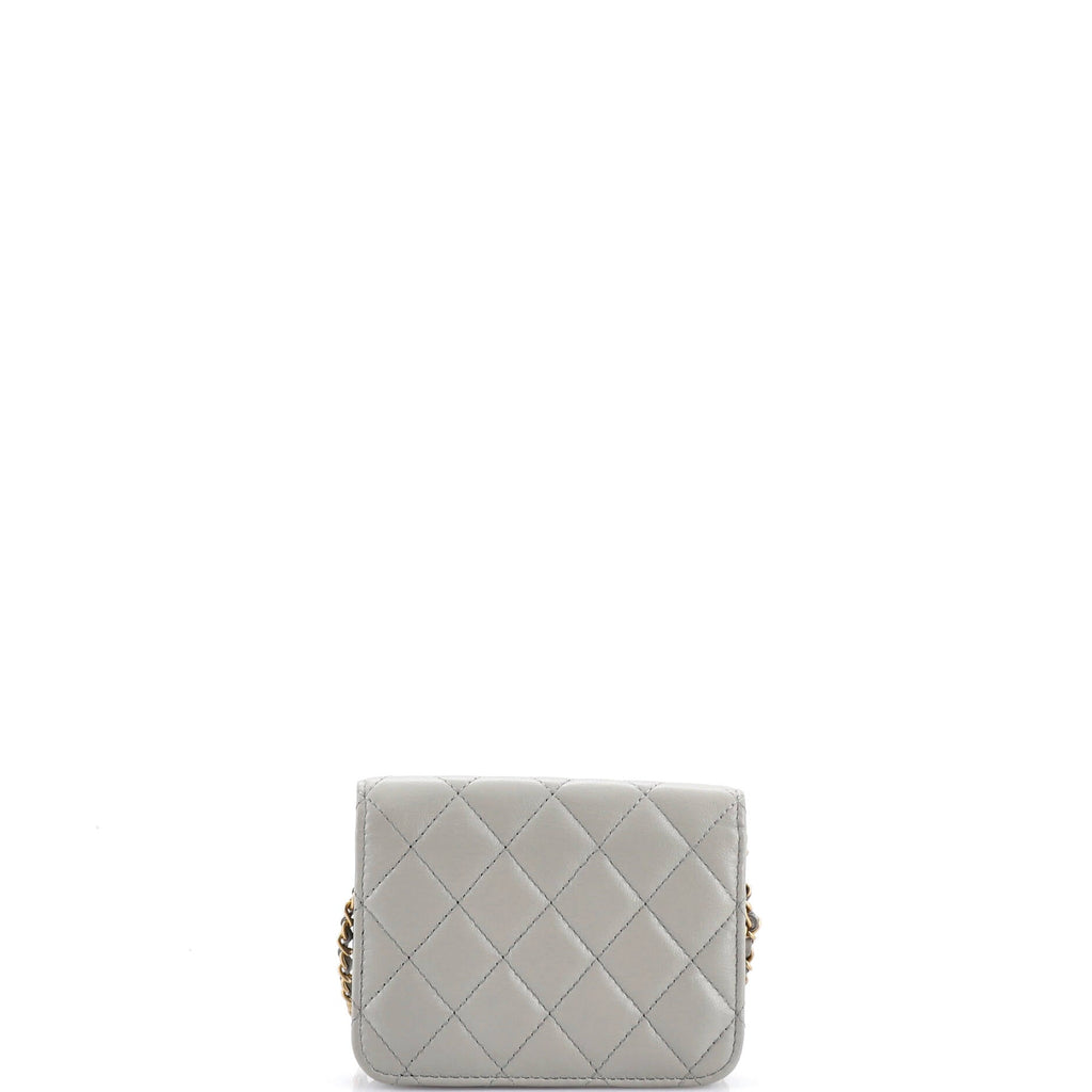 Pearl Crush Flap Clutch with Chain Quilted Lambskin Mini