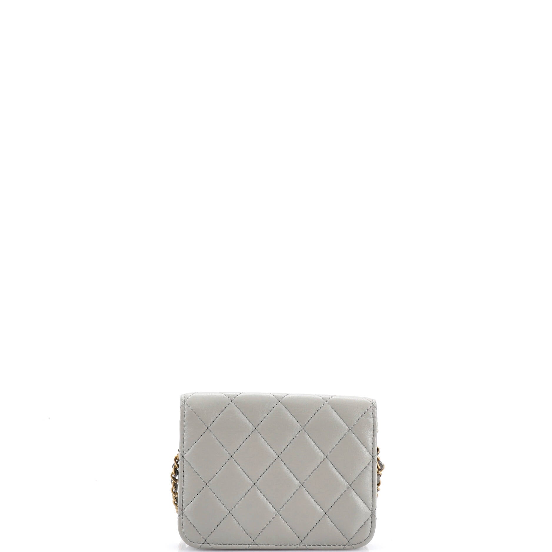 Pearl Crush Flap Clutch with Chain Quilted Lambskin Mini