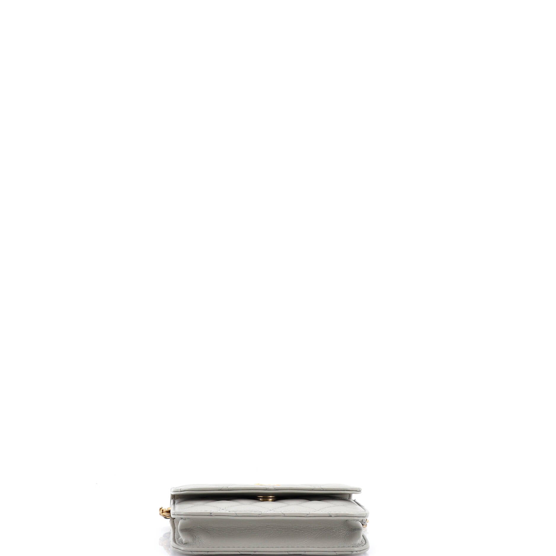 Pearl Crush Flap Clutch with Chain Quilted Lambskin Mini
