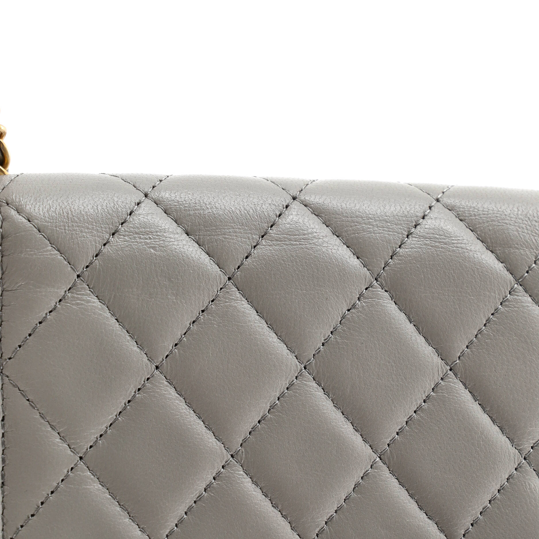 Pearl Crush Flap Clutch with Chain Quilted Lambskin Mini