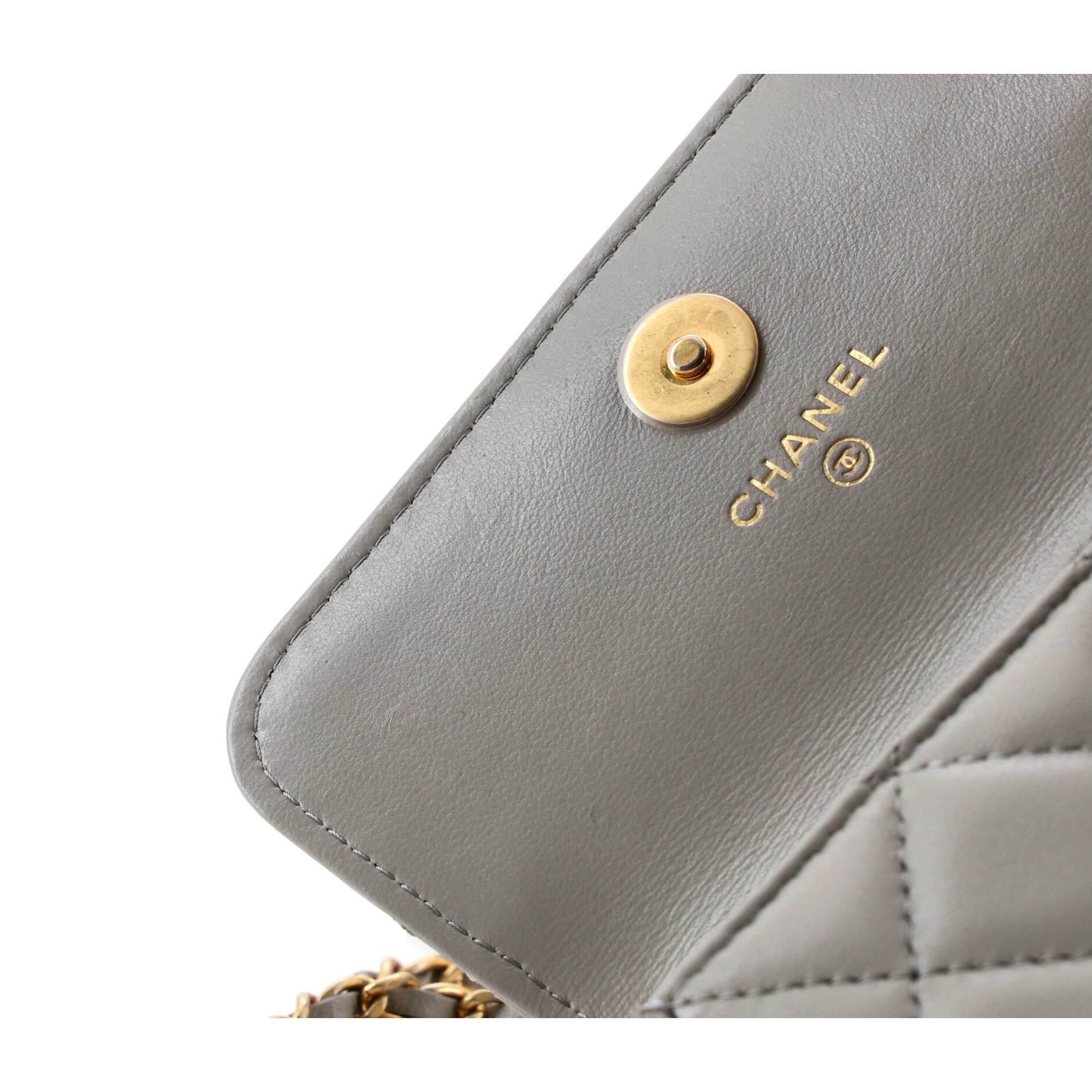 Pearl Crush Flap Clutch with Chain Quilted Lambskin Mini