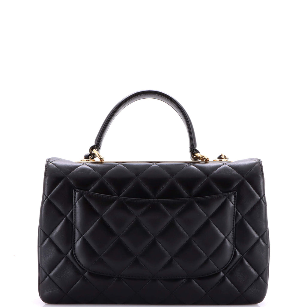 Trendy CC Top Handle Bag Quilted Lambskin Medium