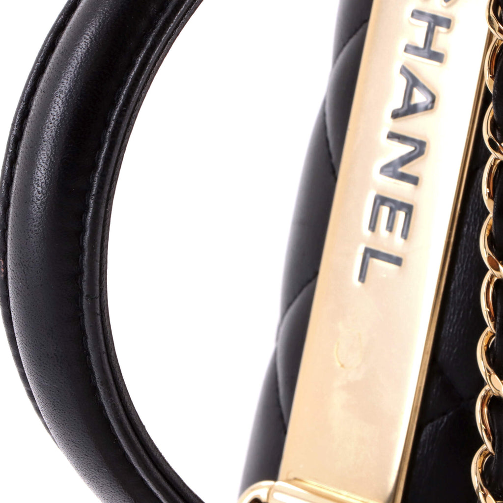 Trendy CC Top Handle Bag Quilted Lambskin Medium