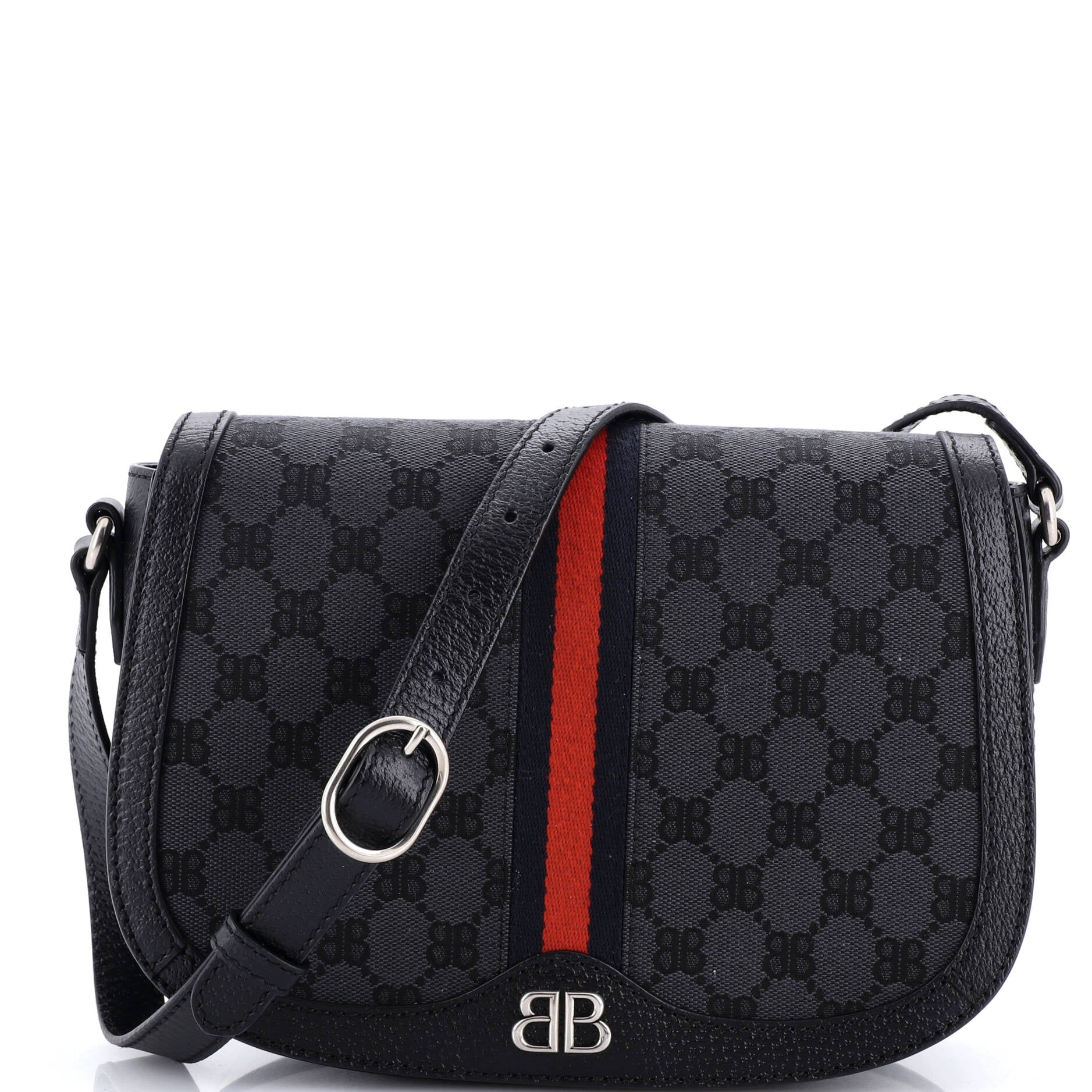 x Balenciaga The Hacker Project Flap Messenger Bag BB Canvas Medium