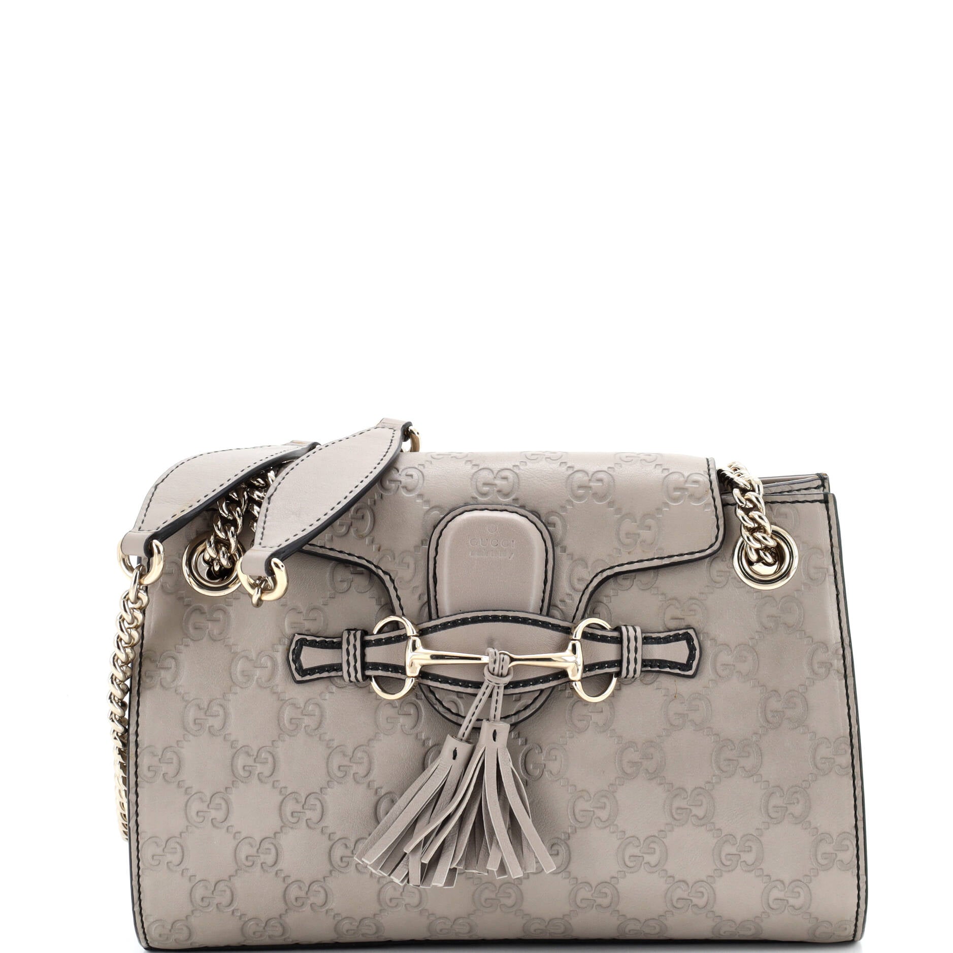 Emily Chain Flap Shoulder Bag Guccissima Leather Small