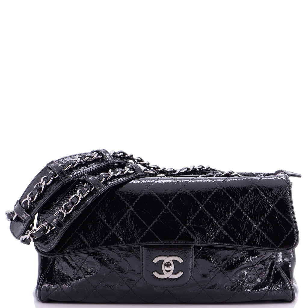 Ritz Flap Bag Quilted Patent Large