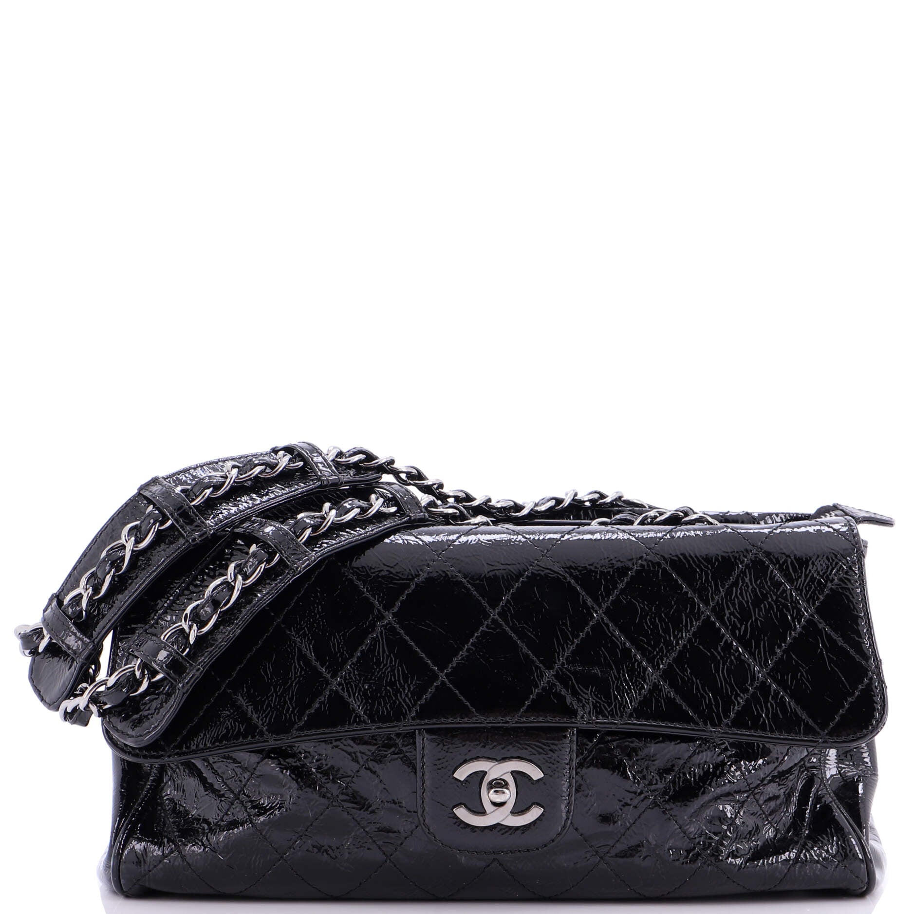 Ritz Flap Bag Quilted Patent Large