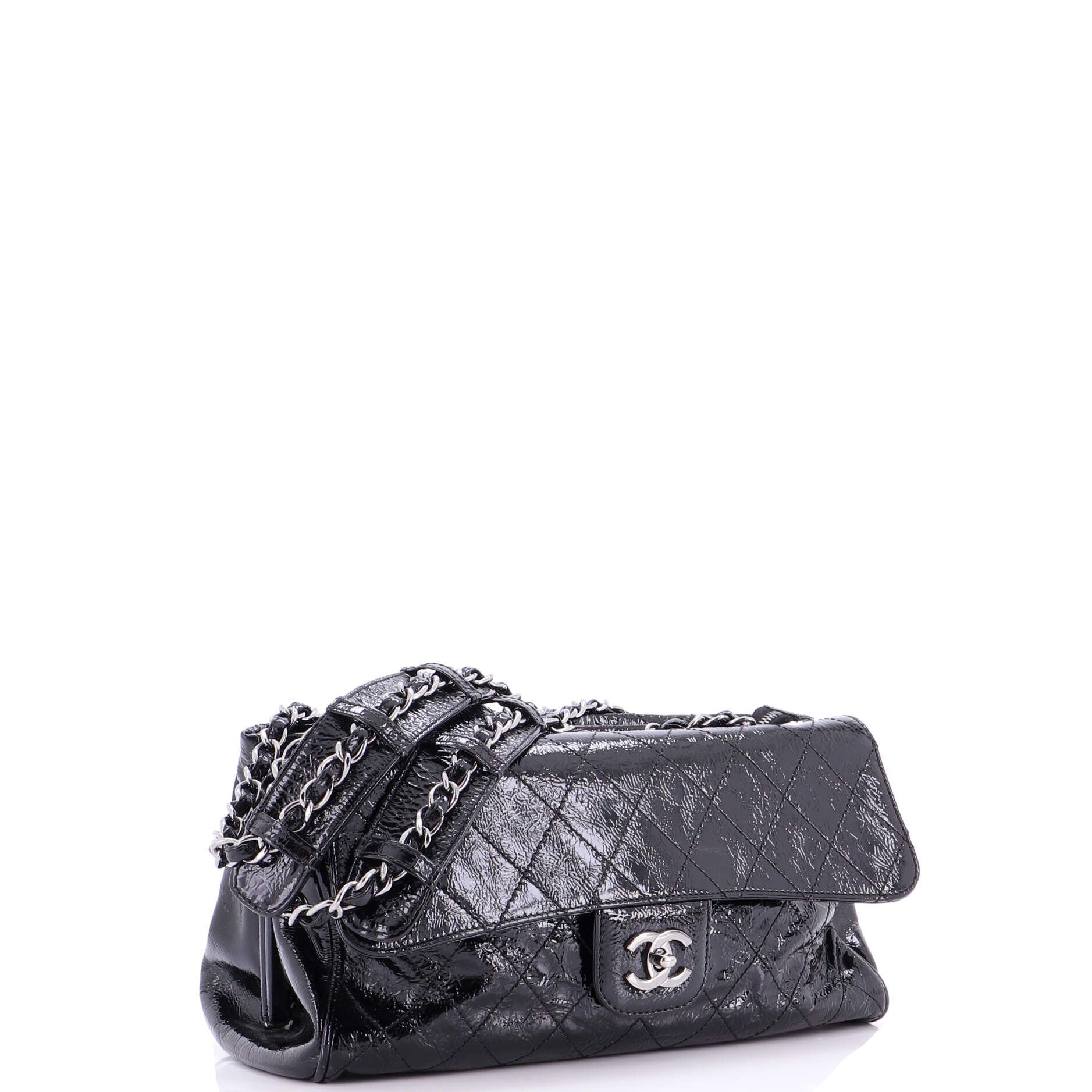 Ritz Flap Bag Quilted Patent Large