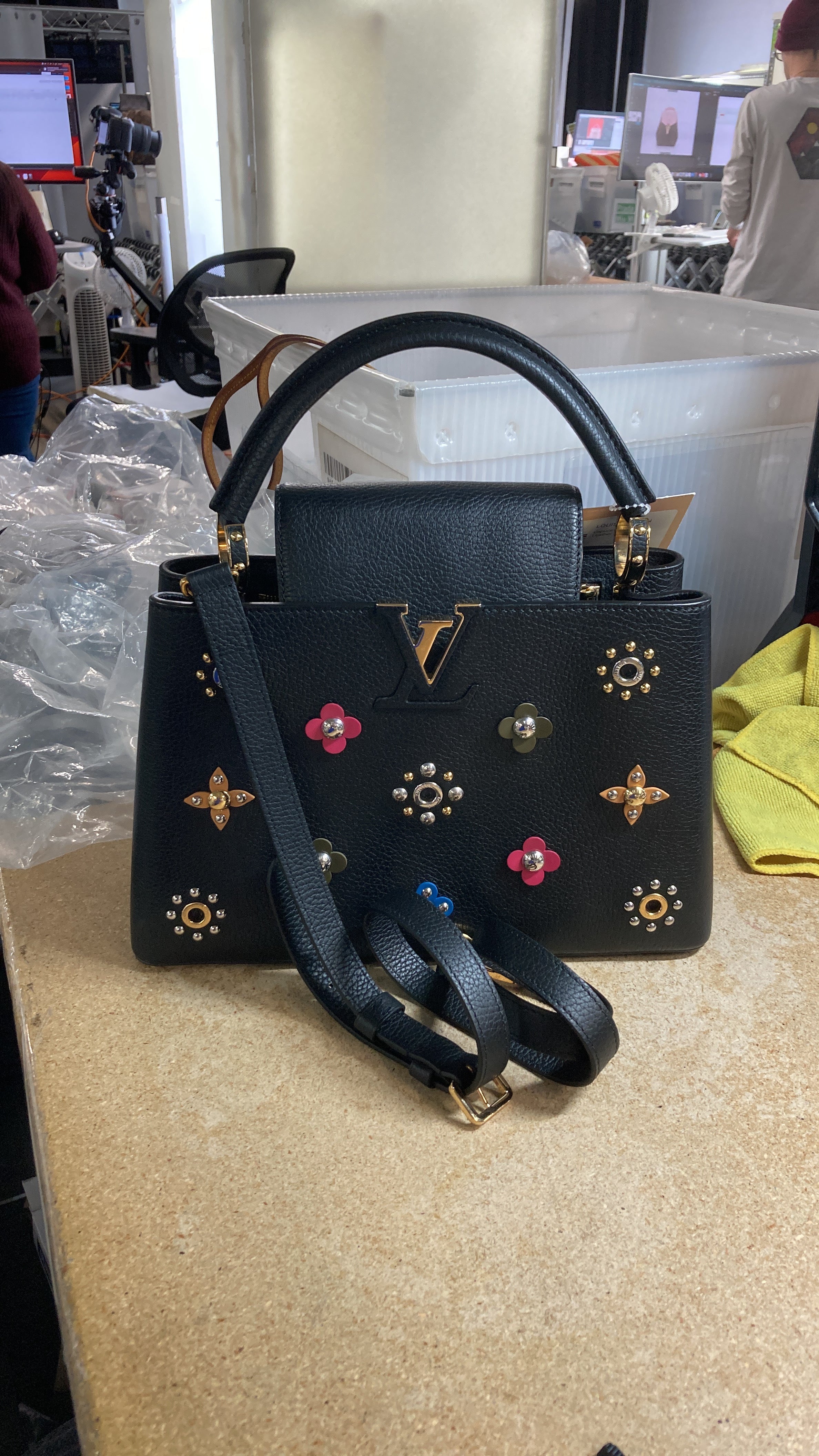 Capucines Bag Leather with Embellished Detail PM