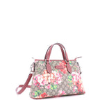 Convertible Zip Tote Blooms Print GG Coated Canvas Medium