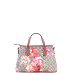 Convertible Zip Tote Blooms Print GG Coated Canvas Medium