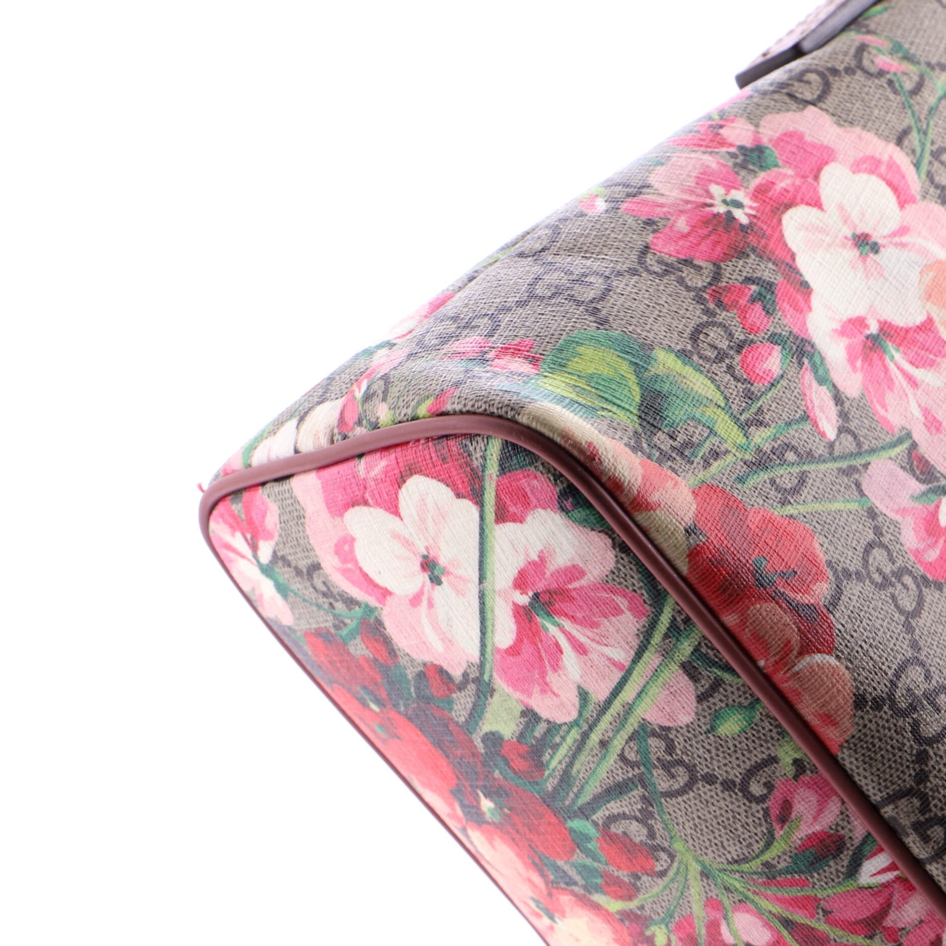 Convertible Zip Tote Blooms Print GG Coated Canvas Medium