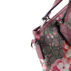 Convertible Zip Tote Blooms Print GG Coated Canvas Medium