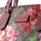 Convertible Zip Tote Blooms Print GG Coated Canvas Medium