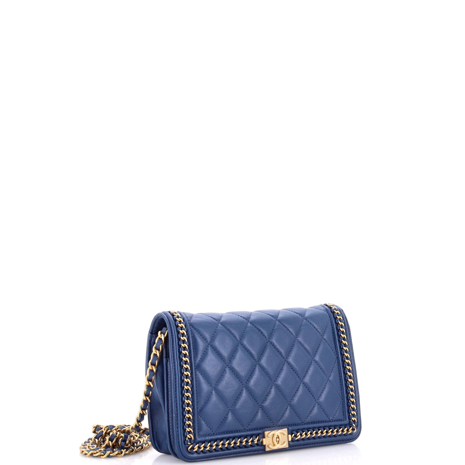 Chain Around Boy Wallet on Chain Quilted Lambskin