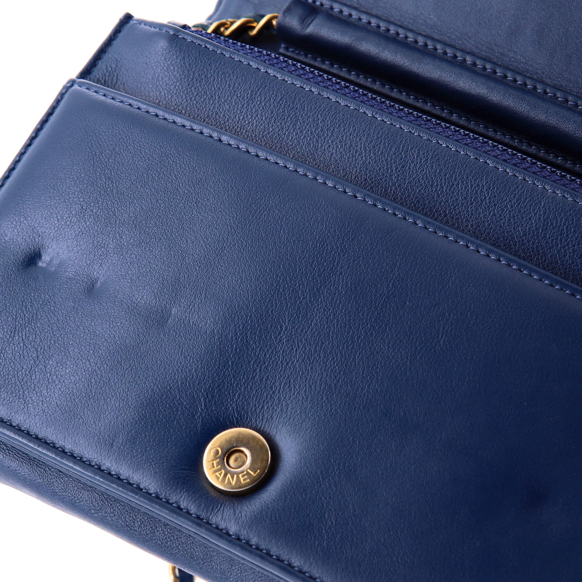 Chain Around Boy Wallet on Chain Quilted Lambskin