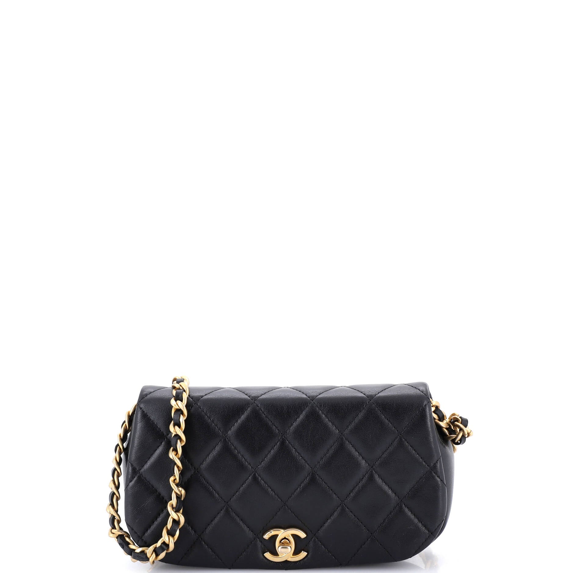 Coco Mail Clutch with Chain Quilted Calfskin